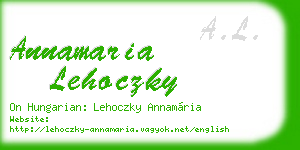 annamaria lehoczky business card