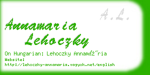 annamaria lehoczky business card